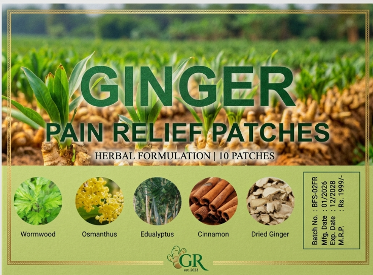 GingerEase Patch on shoulder during mobility session